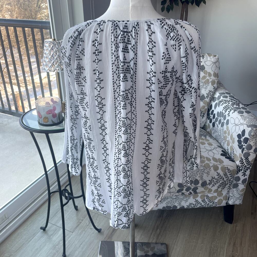 Loft 100% Cotton Gauze Peasant Top Sz S - Picture 3 of 5